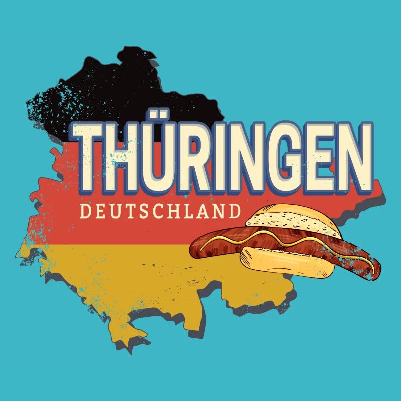 Thuringia Germany Retro State Souvenir