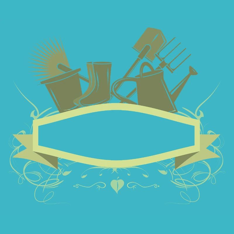 Bannière de jardin décorative avec outils