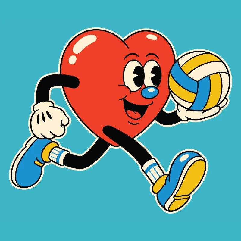 Héros du volley-ball Heart : la Saint-Valentin