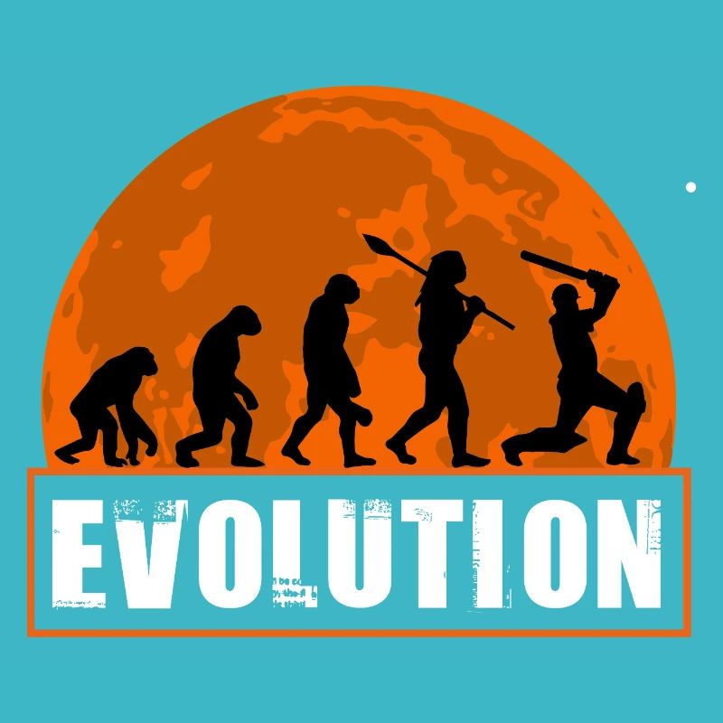 Evolution of Cricket Player Batsman Silhouette