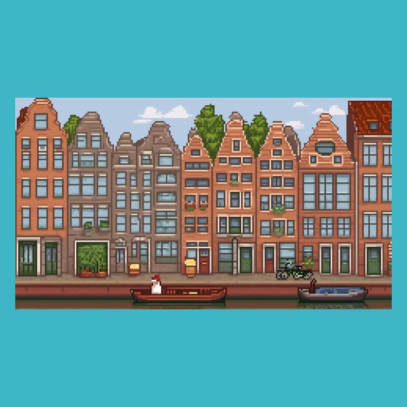 City centre Amsterdam - Pixel Art