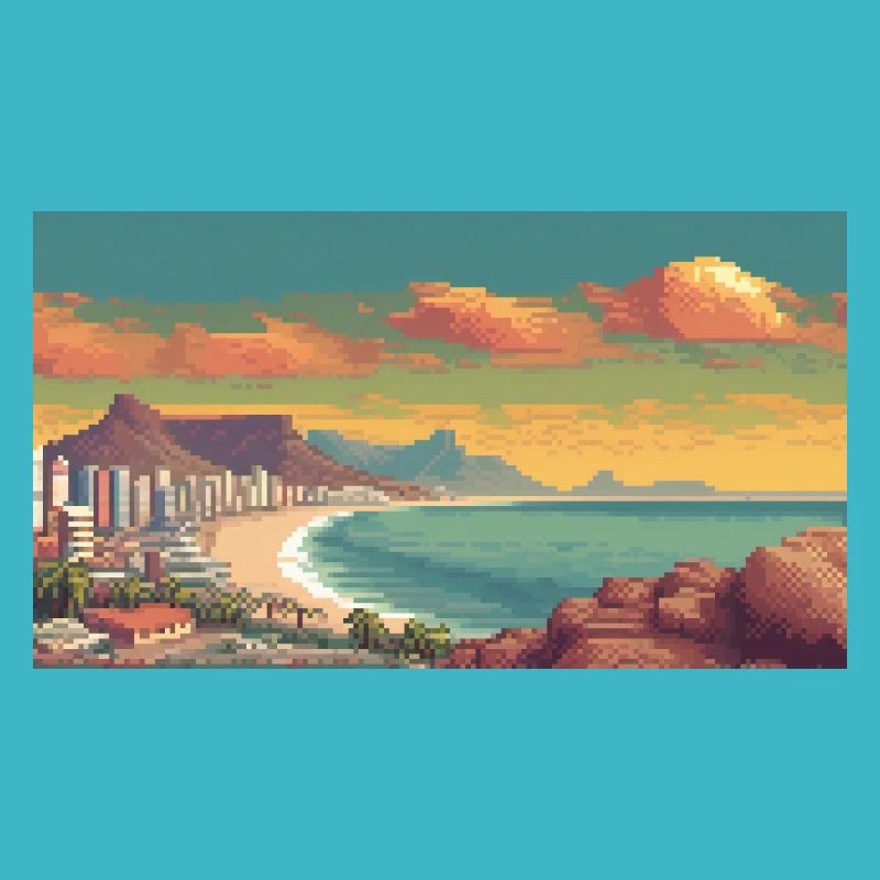 Le Cap, Afrique du Sud - Pixel Art
