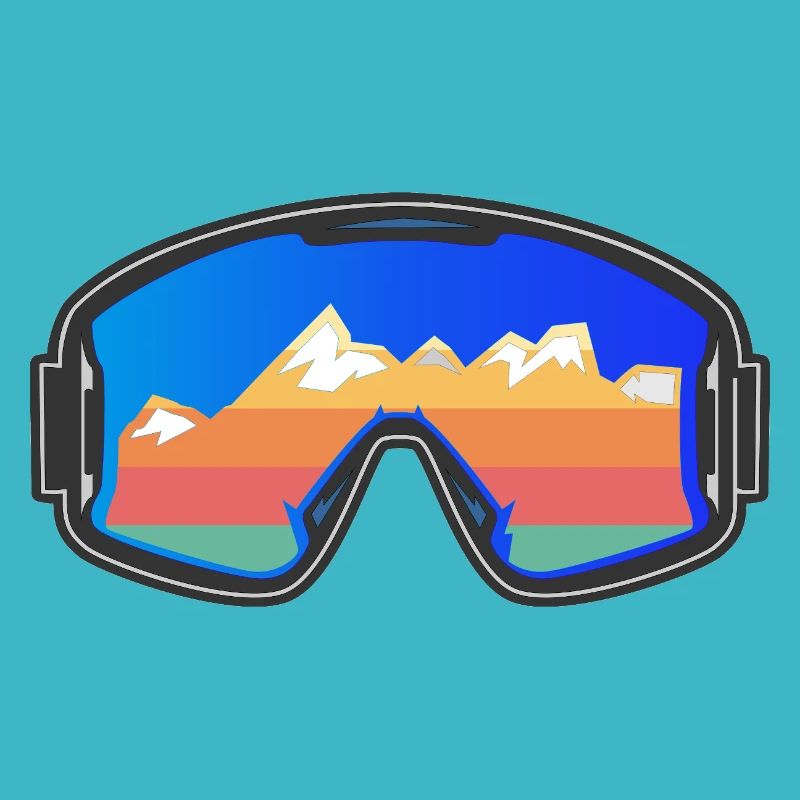 Ski Goggles Skier Vintage Design Dark