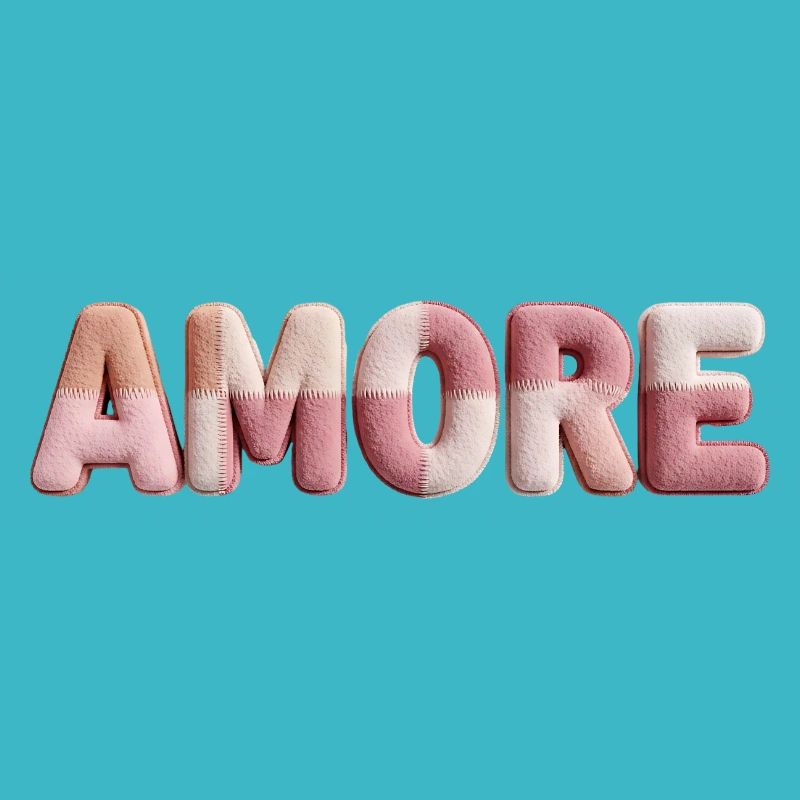 Patchwork de design de police romantique Amore