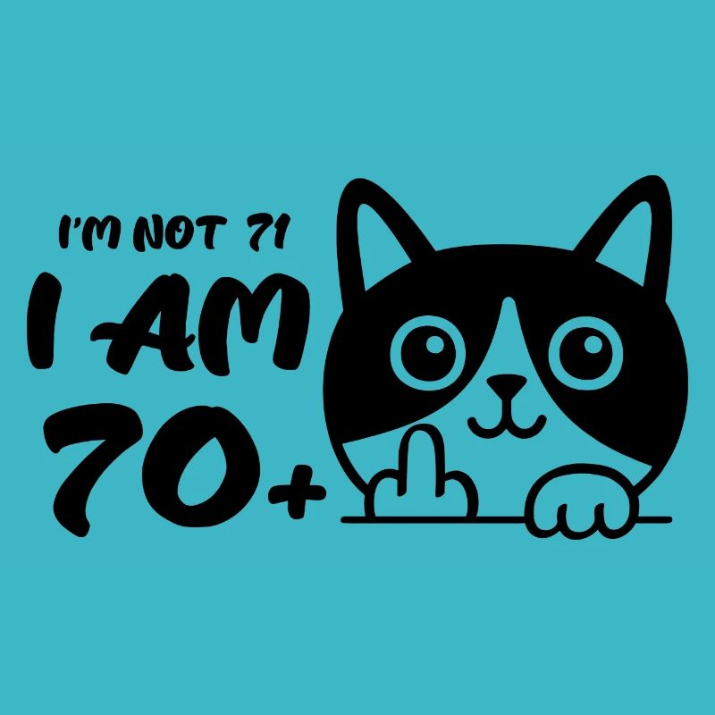 Ich bin nicht 71, ich bin 70 plus 1 Mittelfinger Katze Flip