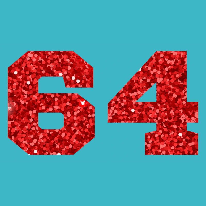 Numéro 64 paillettes rouge - 64e anniversaire