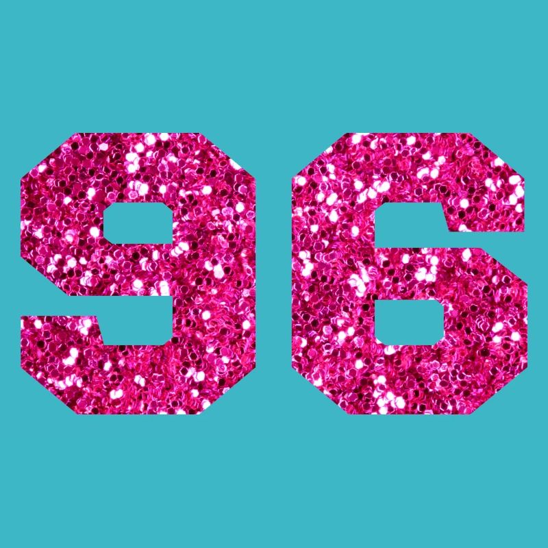 Number 96 Pink Glitter - 96th Birthday