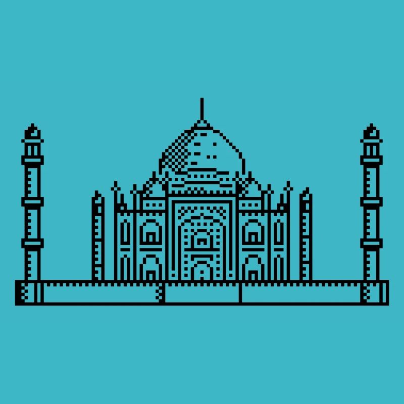 1 bit Pixel Taj Mahal