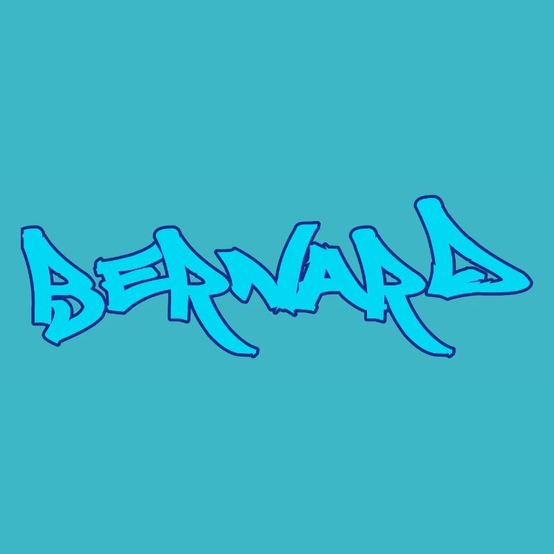 Bernard graffiti text turquoise