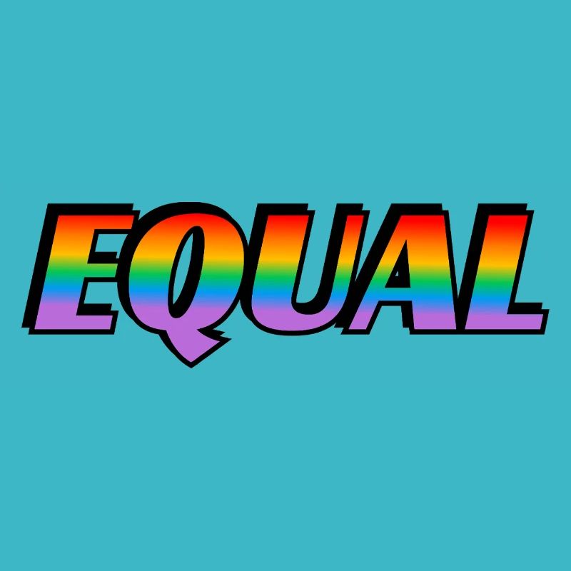 Rainbow text EQUAL LGBT Pride Month