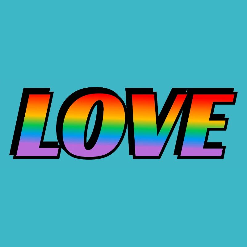 Regenbogen-Text LOVE LGBT Pride Month