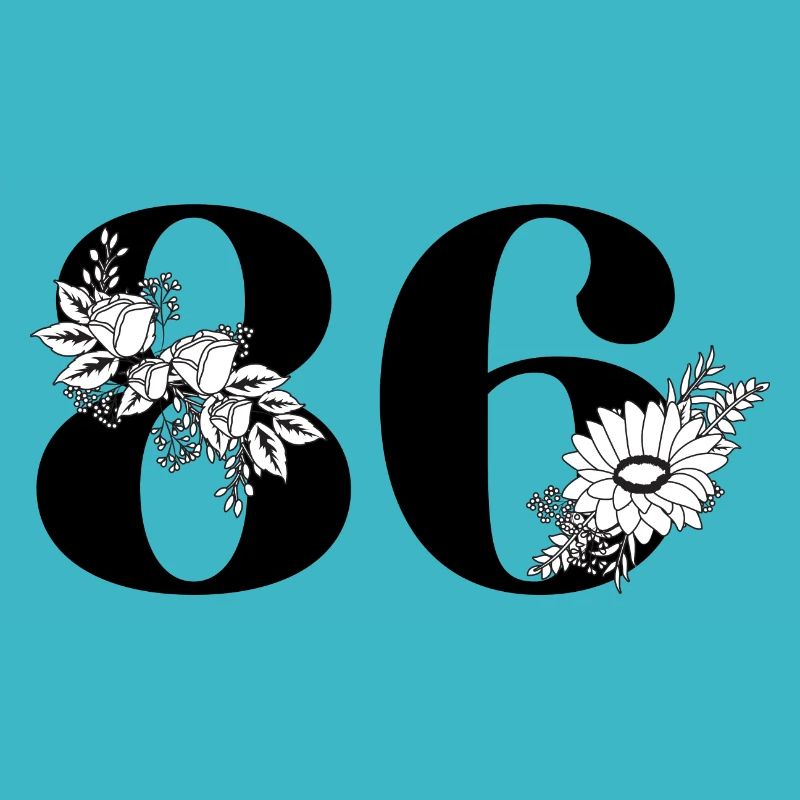Nummer 86 Schwarze Blumen - 86. Blumengeburtstag