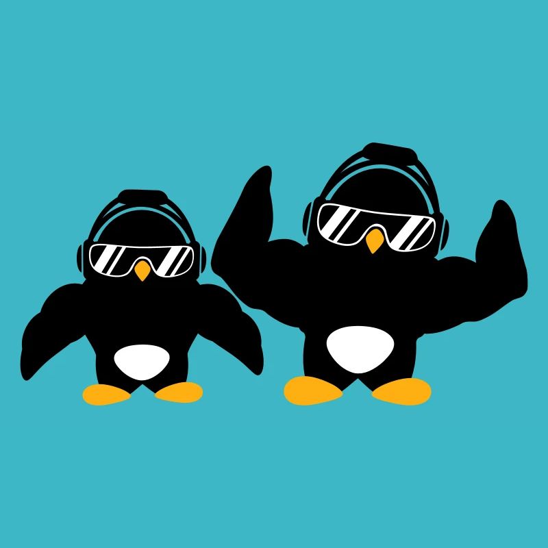 2 Penguins Bodybuilder Lunettes de soleil Casque Équipe
