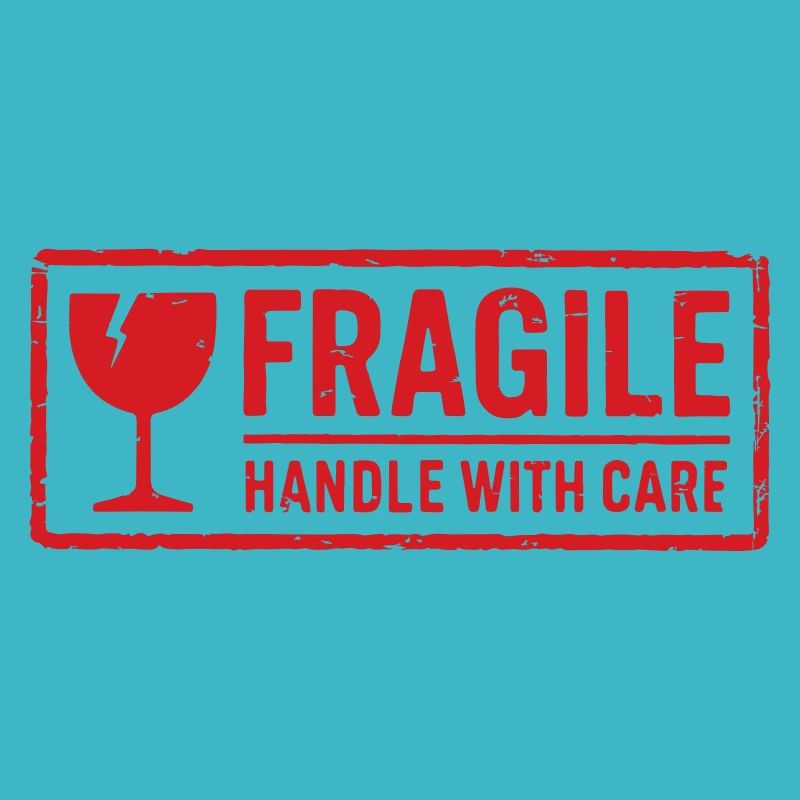 Fragile handle with care red grunge stamp