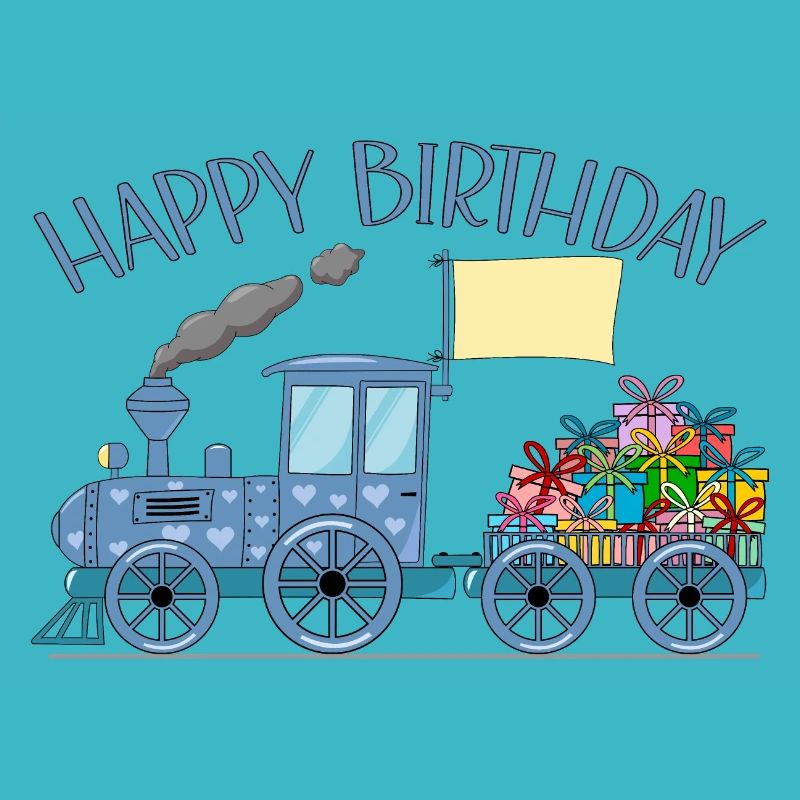 Kinderzug Eisenbahn Happy Birthday