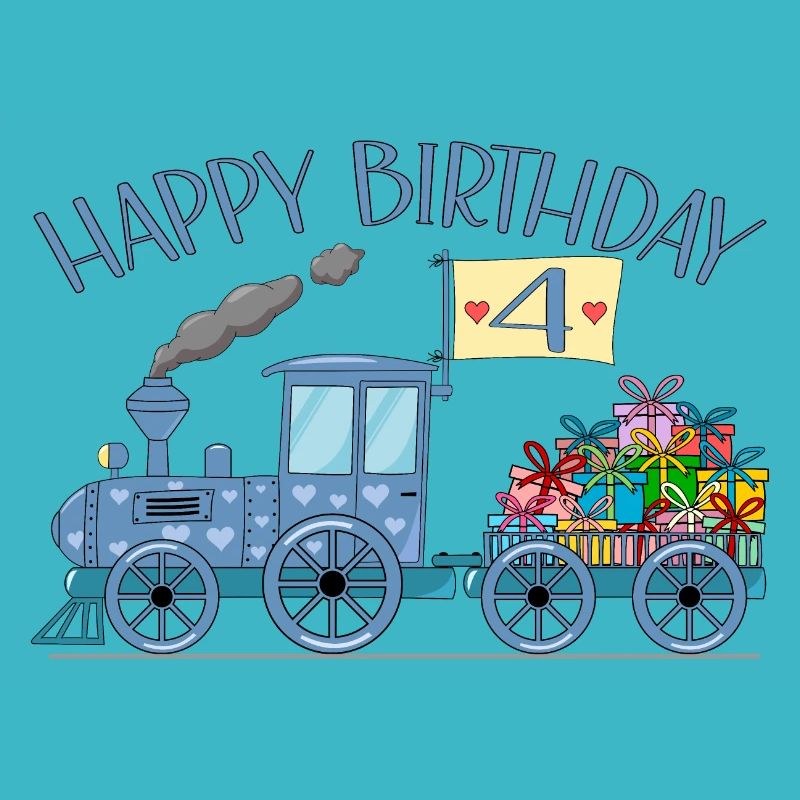 Kinderzug Eisenbahn Happy Birthday 4