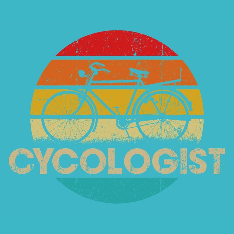 Logo vintage de vélo coucher de soleil