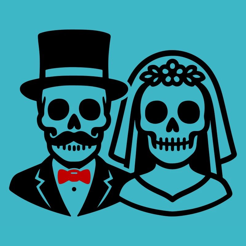Hochzeit Skelett Braut Bräutigam Ehepaar
