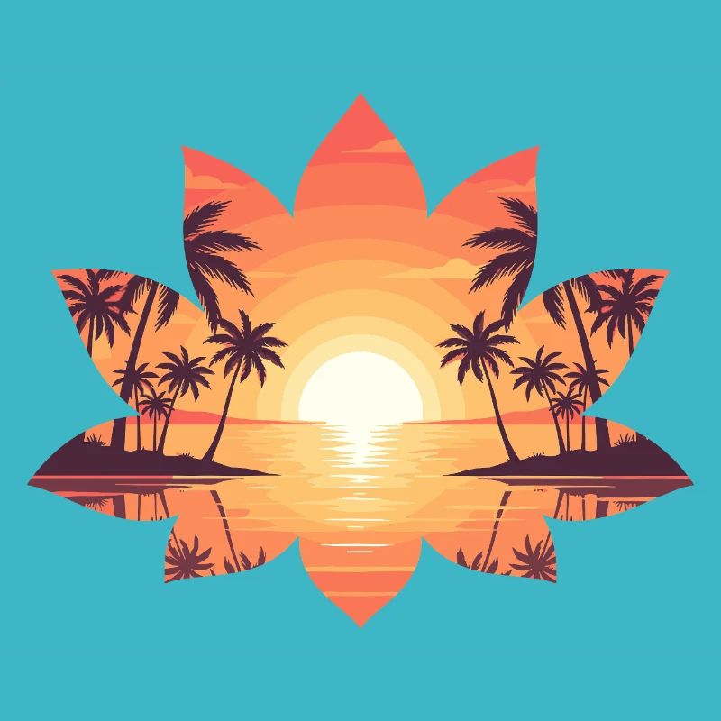 L’Île du Coucher du Soleil dans Lotus Frame