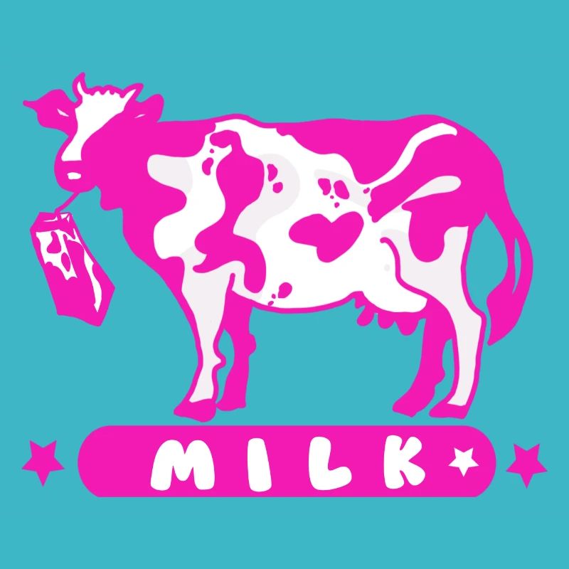 Carton de lait vache rose