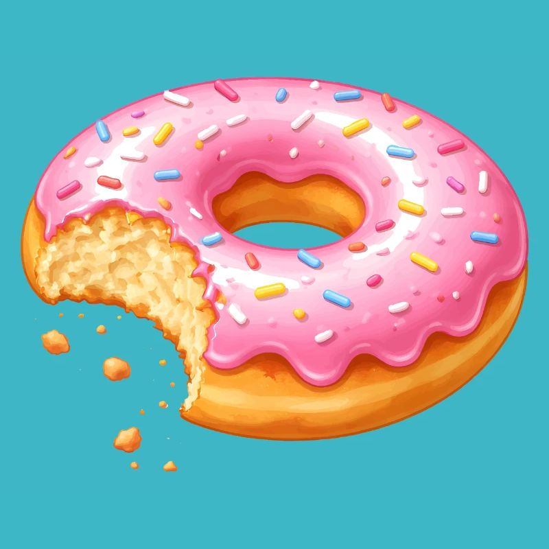 Donut avec morsure – Conception de dessert sucré