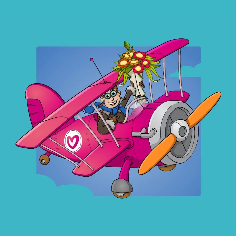 Ma Saint-Valentin, pilote avec des fleurs dans l’avion