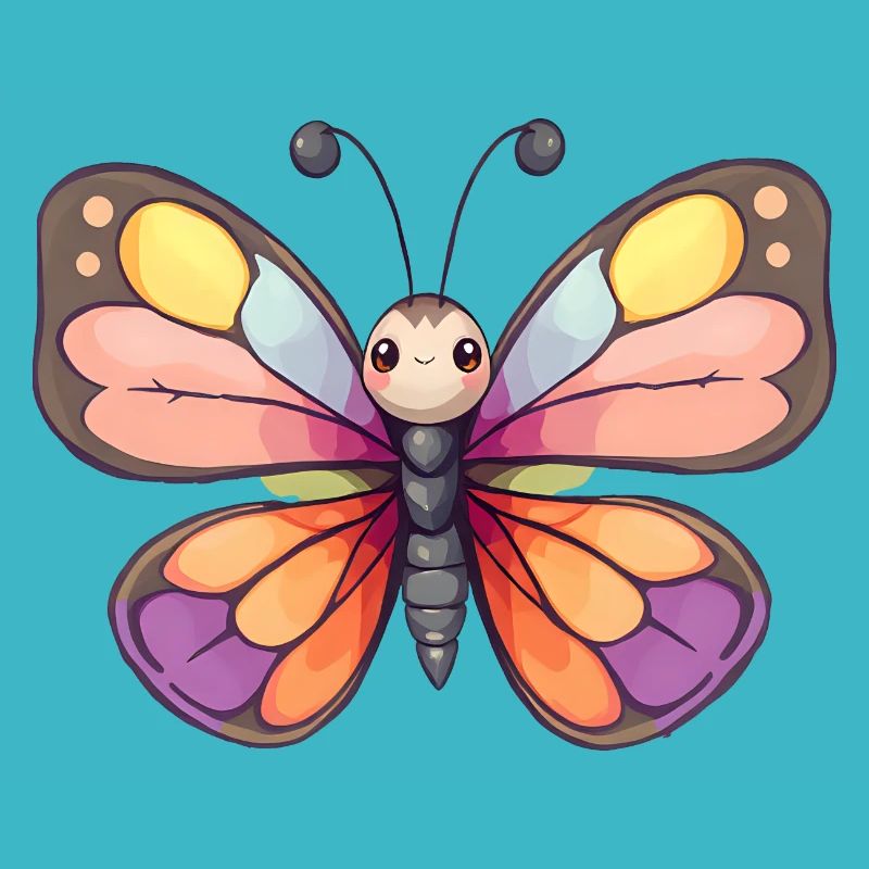 Whimsical Butterfly with Colorful Wings