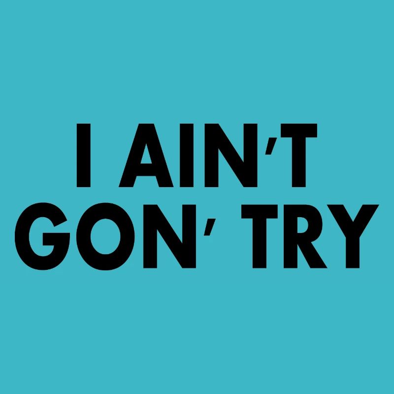 i aint gon try