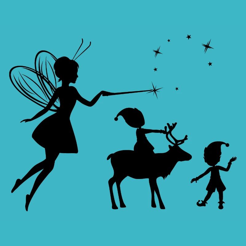 Silhouettes d’une fée et d’elfes