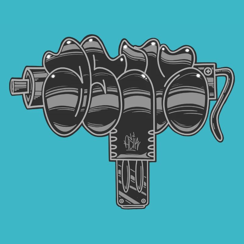 Uzi graffiti throwup