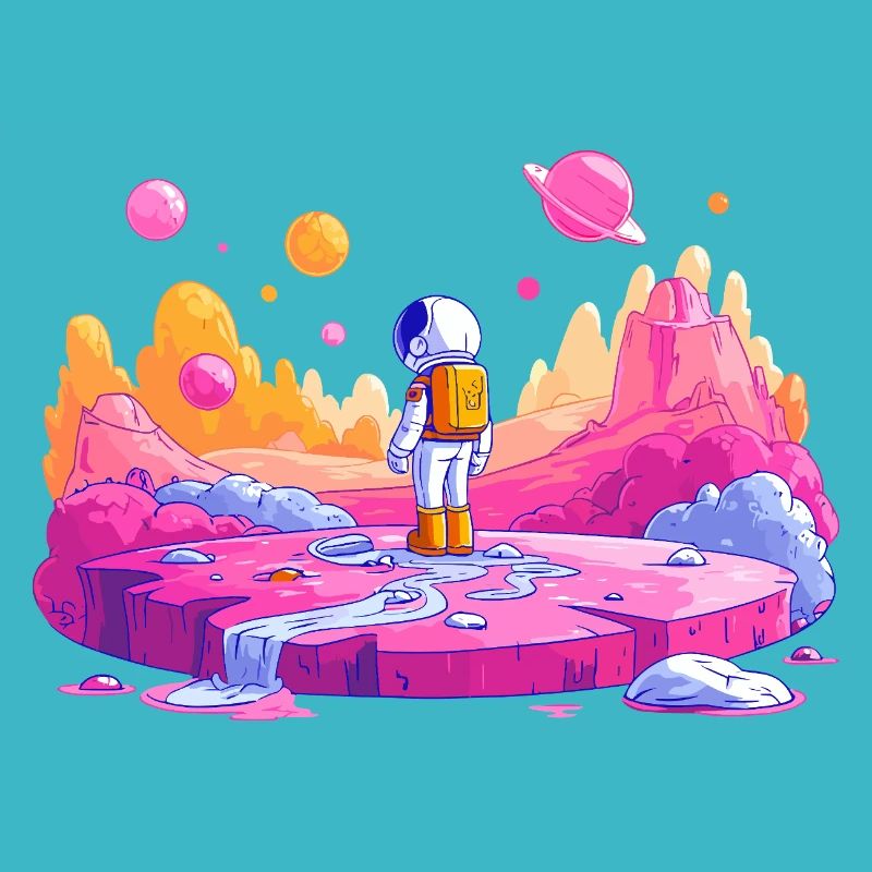 Astronaute de la planète néon