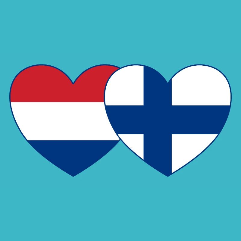 Cœur de drapeau de la Hollande Finlande