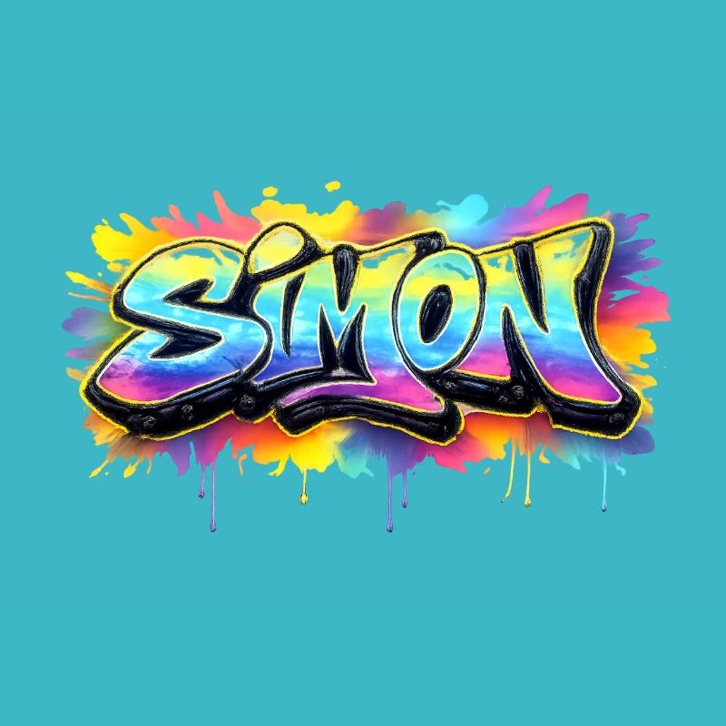 Graffiti SIMON Name Geschenk Ideal druckbar