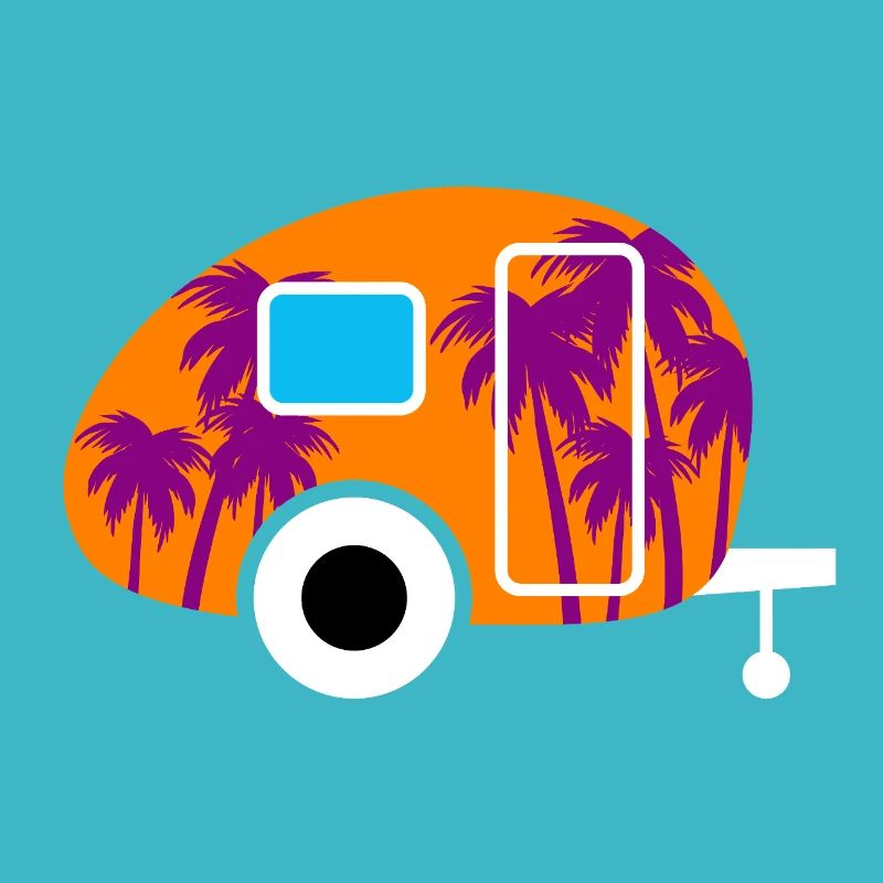 Caravan Palm Trees Holiday South Seas Camping Caravan Fan