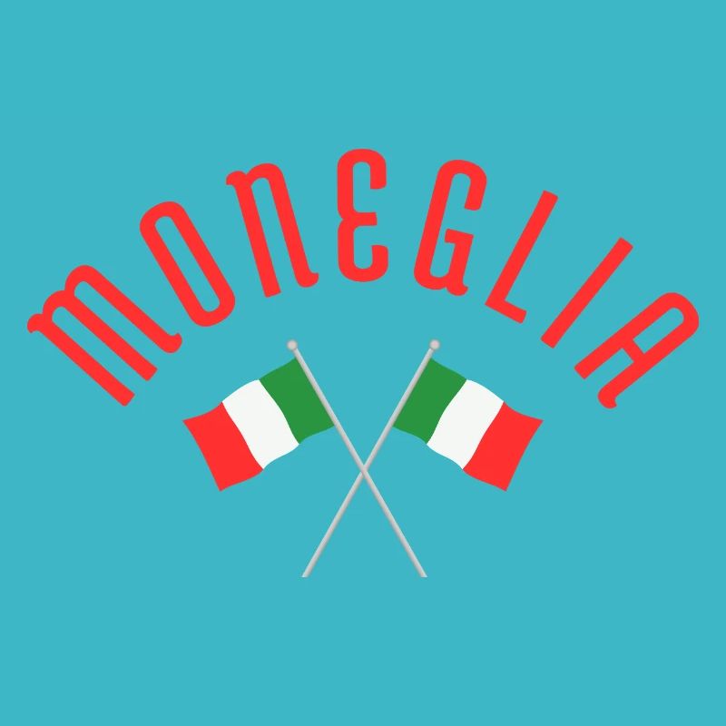 Moneglia Italian Flags Crossed Emblem
