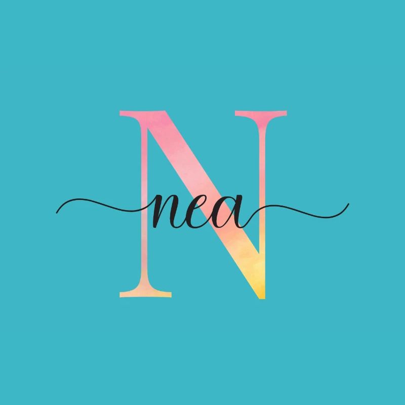 N | Monogramme | Nom | Nea |Aquarelle