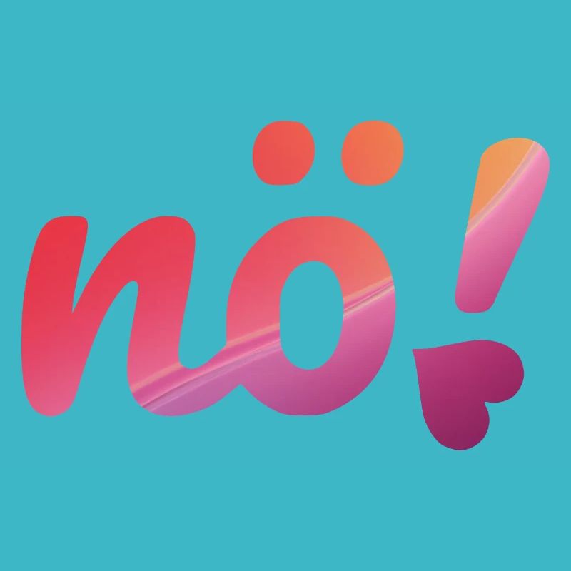 Non, dégradé néon rose & violet avec le slogan Non.