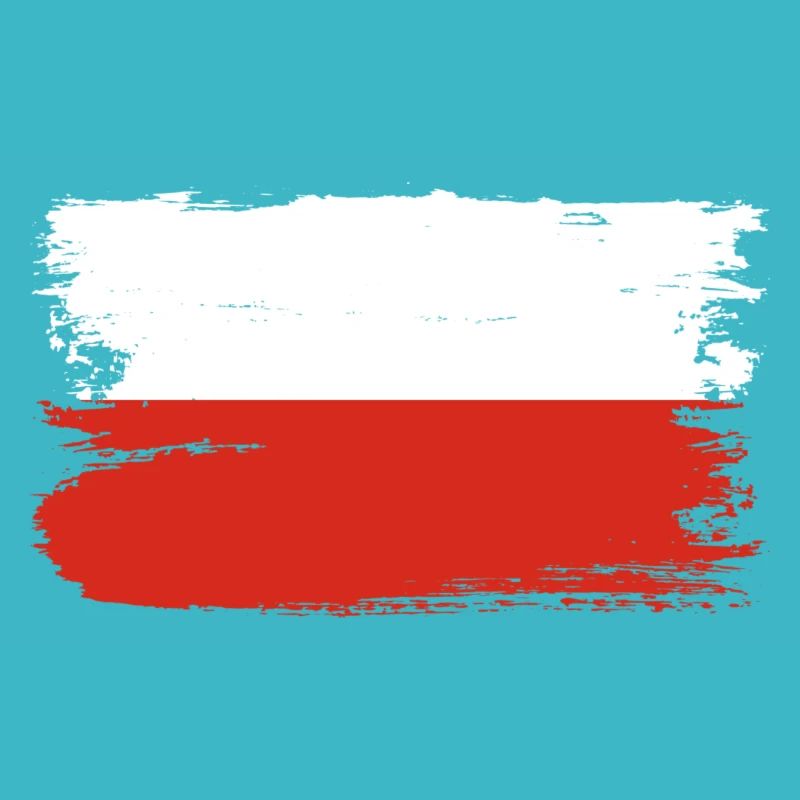 Drapeau de Polish à coups de pinceau