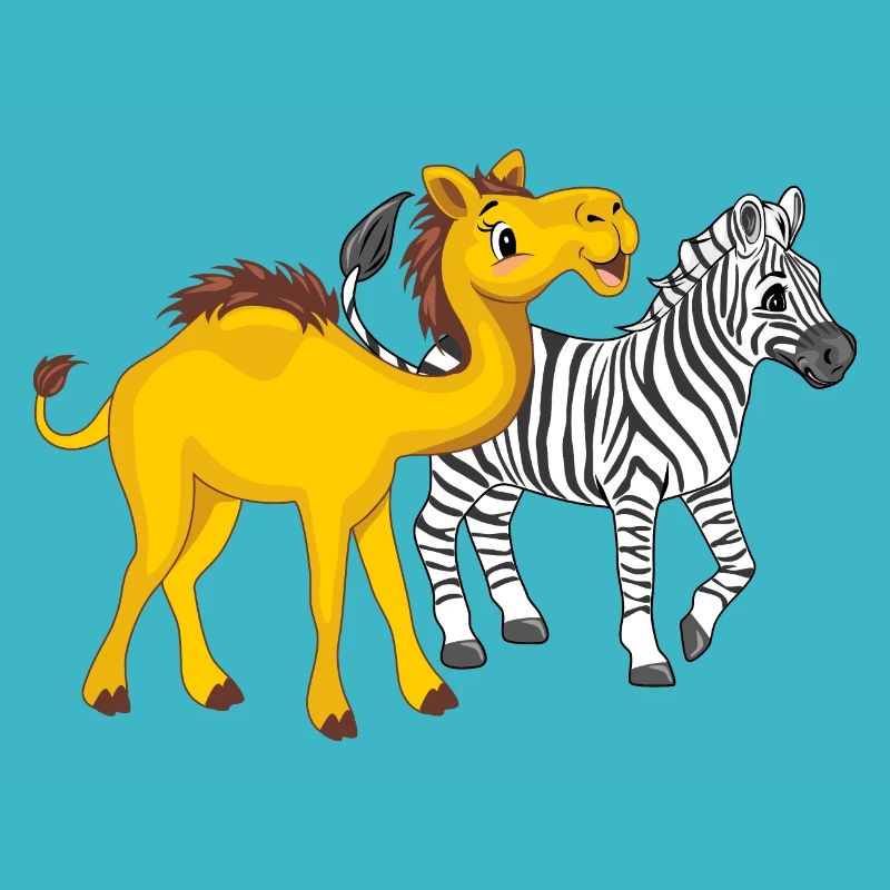 Niedliches Kamel und Zebra