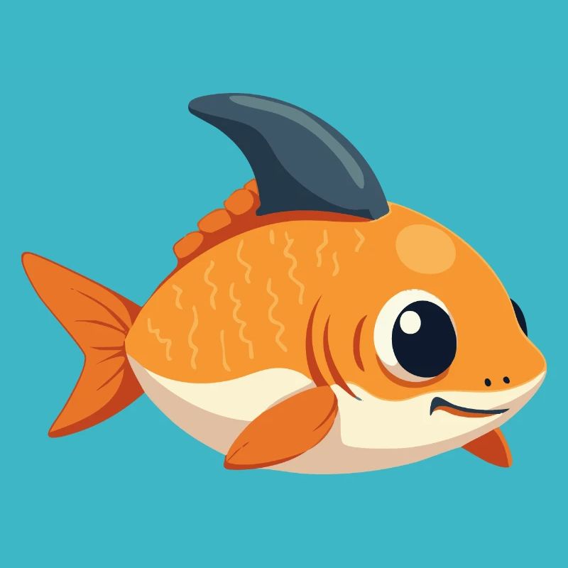 Poisson rouge avec aileron de requin – Osez la différence