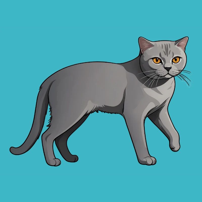 Mignon British Shorthair - Chat Autocollant