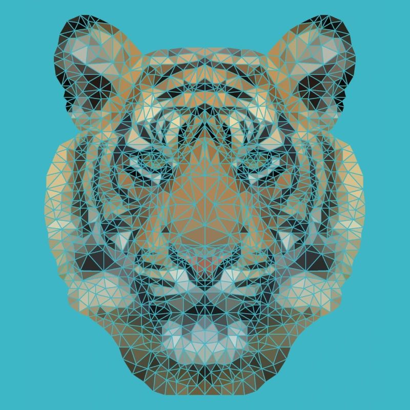 Polygon Tiger Transparent