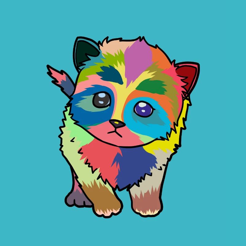 Kleine bunte süße Katze