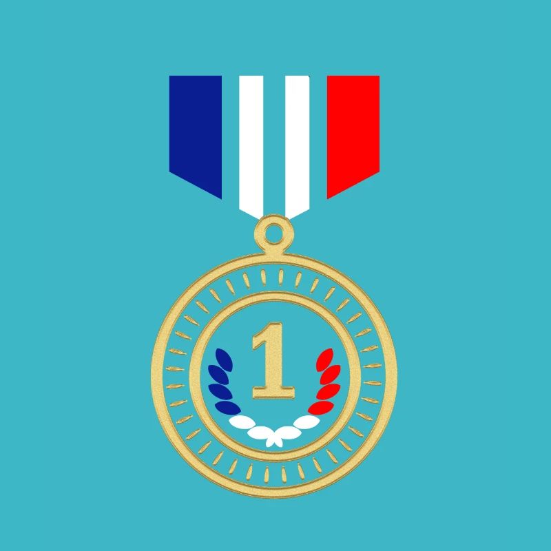 Rote weiße blaue Medaille