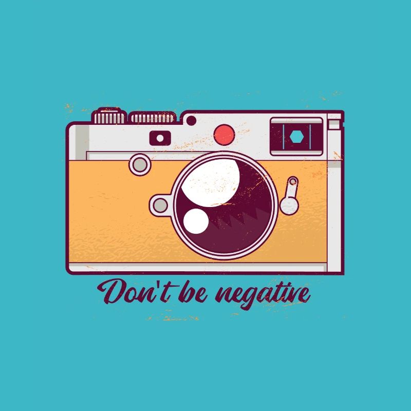 Retro photo camera with motivation saying