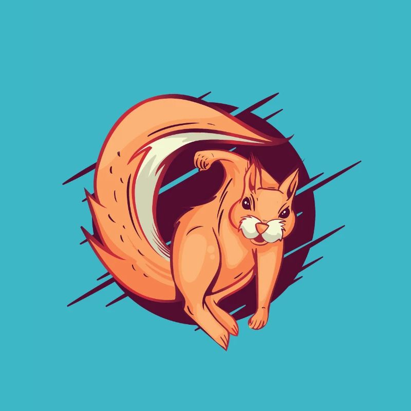 Aggressives Eichhörnchen mit Haken Faustschlag