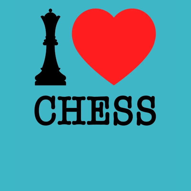 Échecs I Love Chess Black Dame J’aime Les échecs