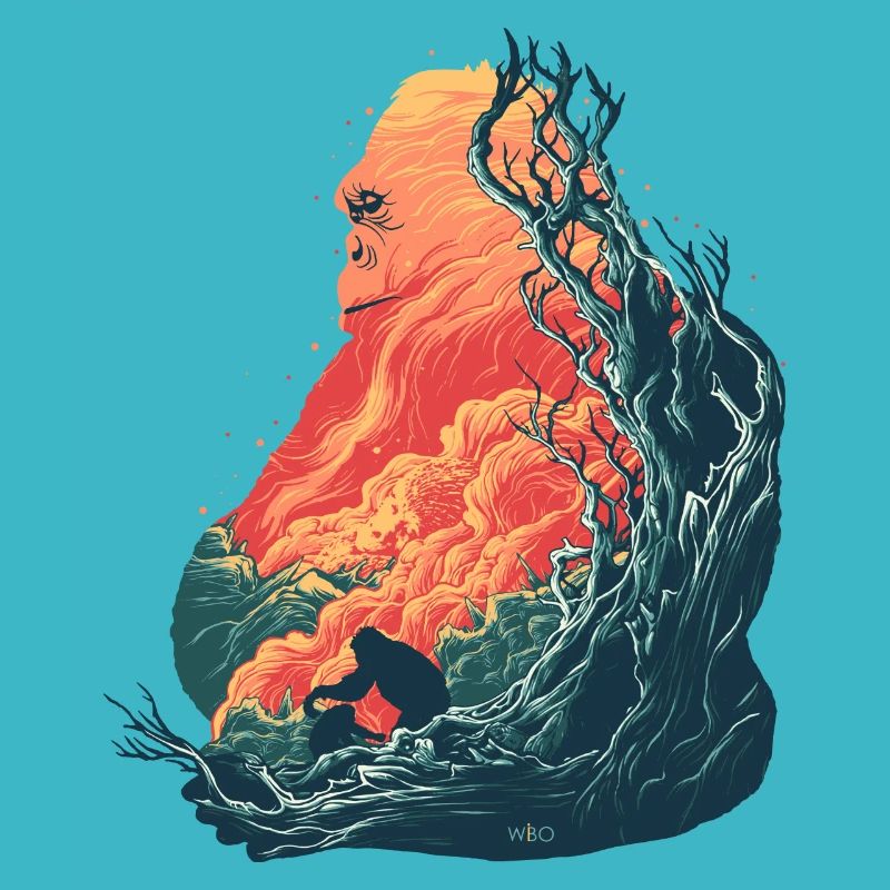 Famille de gorilles, Feu, Forêt tropicale
