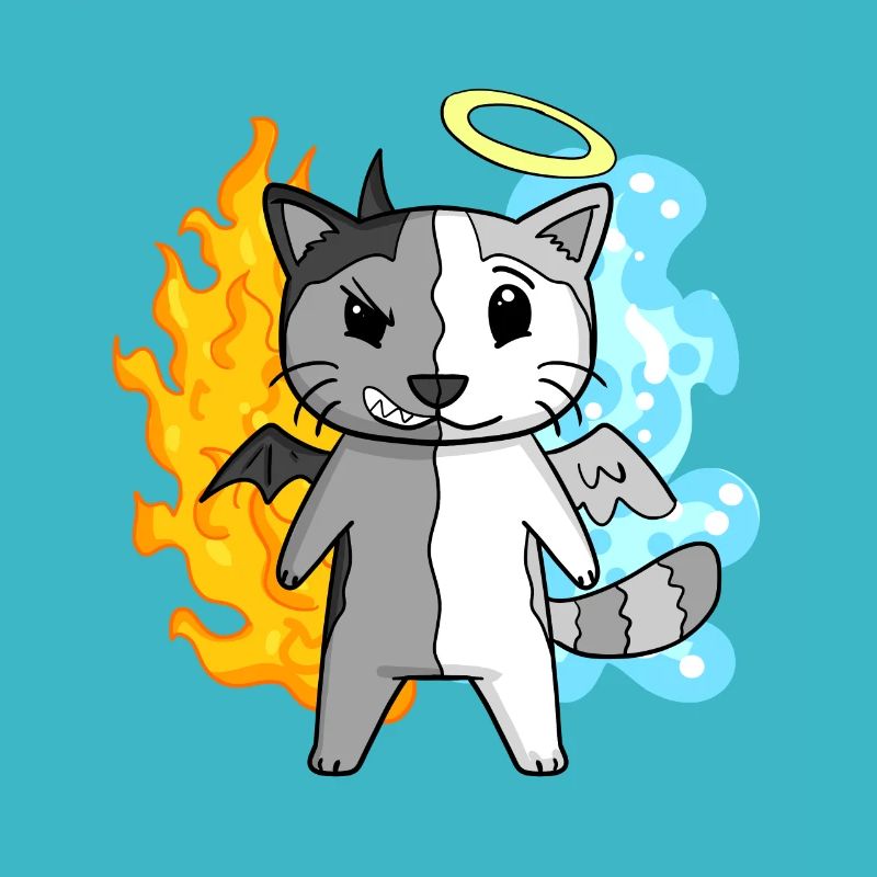 Ange chat et diable