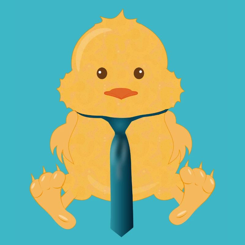 newly hatched chick with a tie